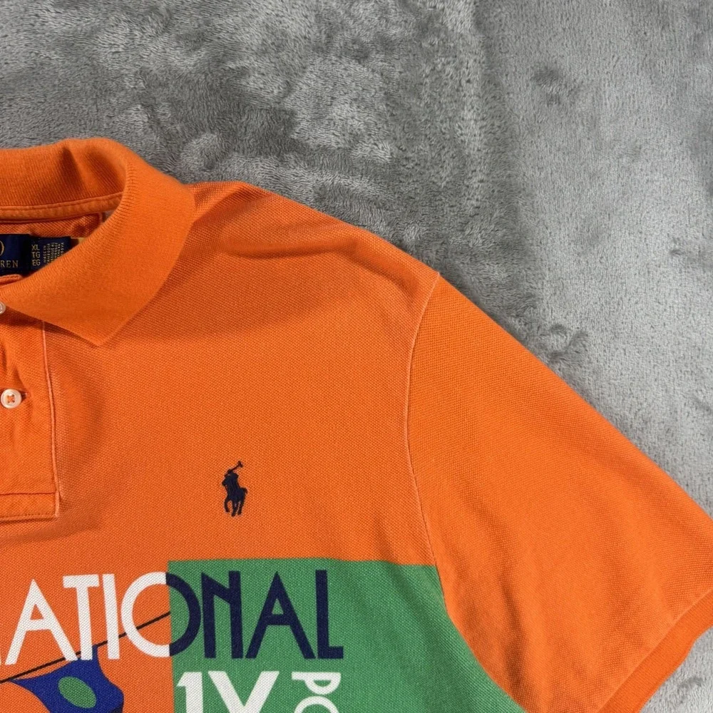 Polo Ralph Lauren Signal Speedboat Polo Shirt Men's XL Orange Classic Fit